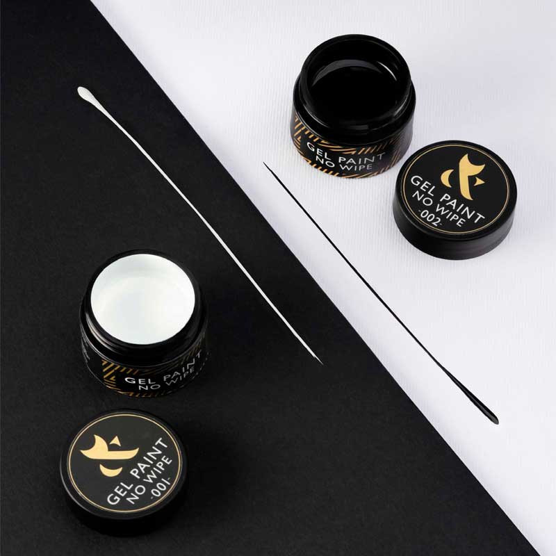 Гель-краска F.O.X Gel paint No Wipe, Черная 002, 5 ml