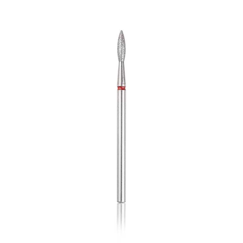 Diamond nail drill bit, “flame” , red, diameter 2,1 mm/ working part 8 mm HEAD