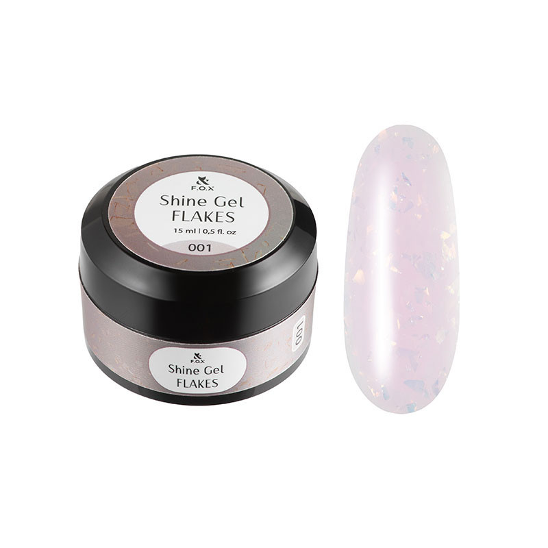 Gel de construction - Shine Gel Flakes 001 F.O.X - 15 ml