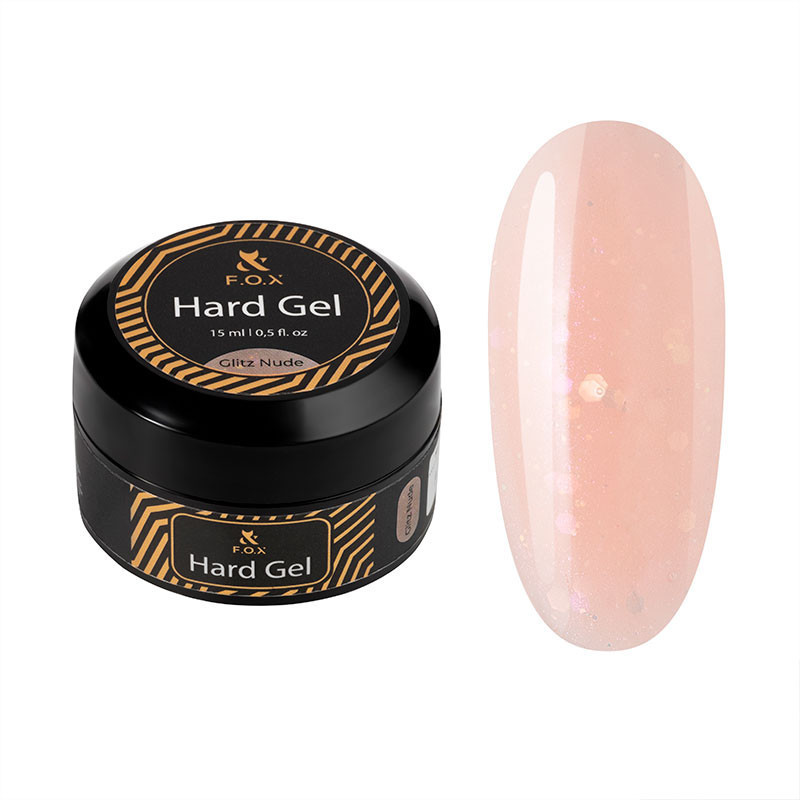 Gel de construction - Hard gel F.O.X - Glitz Nude - 15 ml