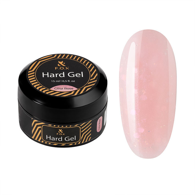 Gel de construction - Hard gel F.O.X - Glitz Rose - 15 ml