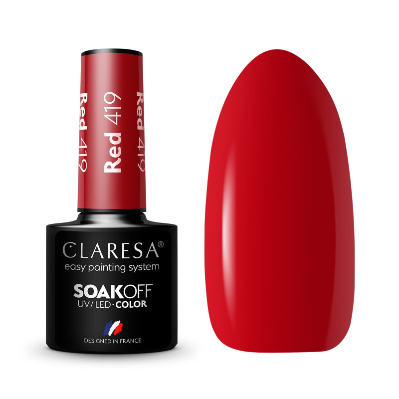 Vernis gel coloré - Claresa RED № 419, 5 ml