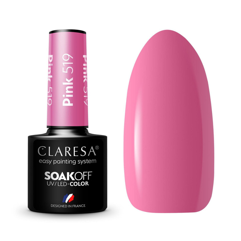 Vernis gel coloré – Claresa PINK n° 519 – 5 m
