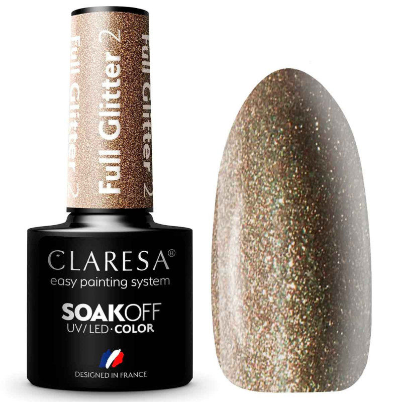 Gel polish – Claresa FULL Glitter No. 2 – 5 ml