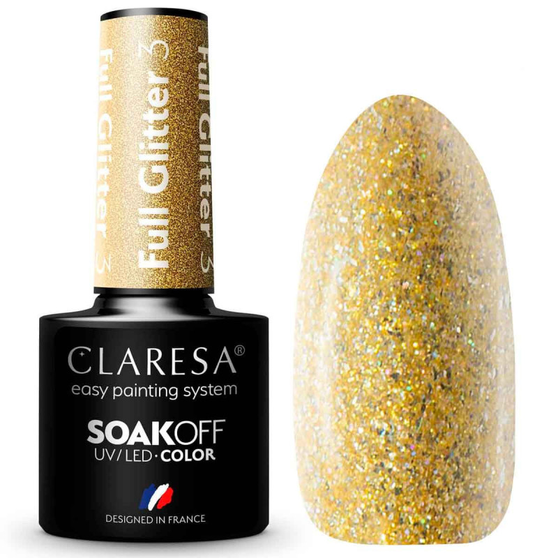 Gel polish – Claresa FULL Glitter No. 3 – 5 ml