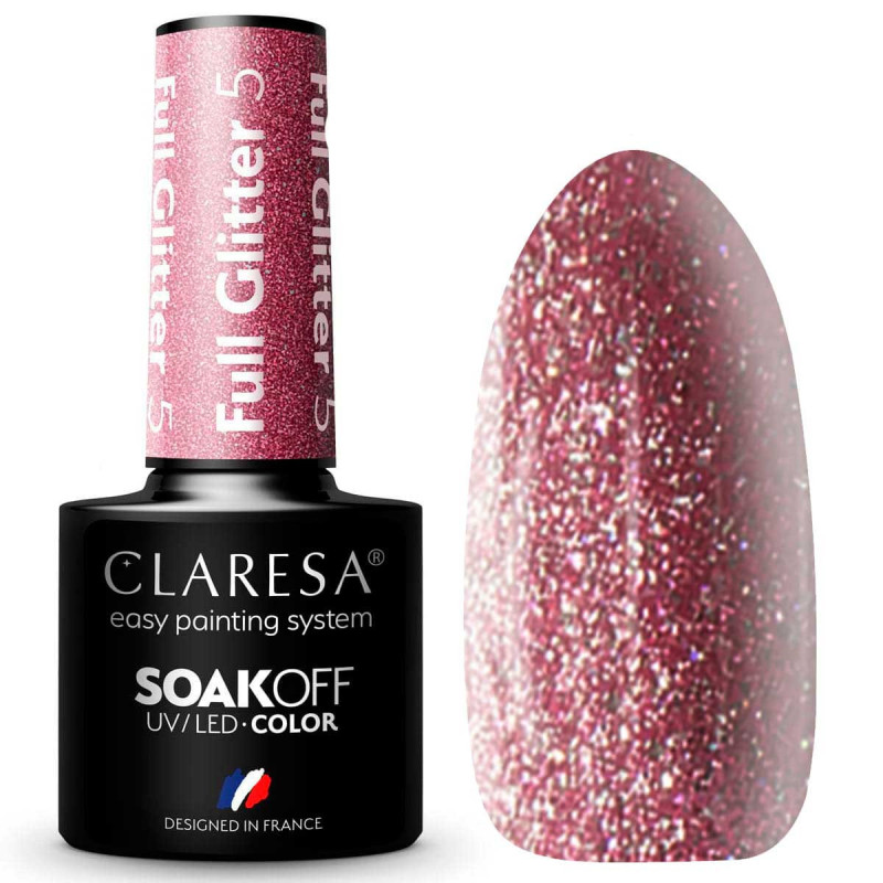 Gel polish – Claresa FULL Glitter No. 5 – 5 ml