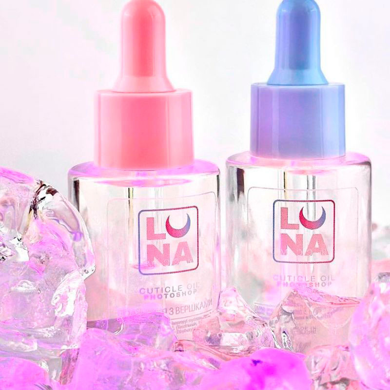 Huile sèche pour cuticules Lunamoon parfum fraise et crème PhotoShop - 30 ml